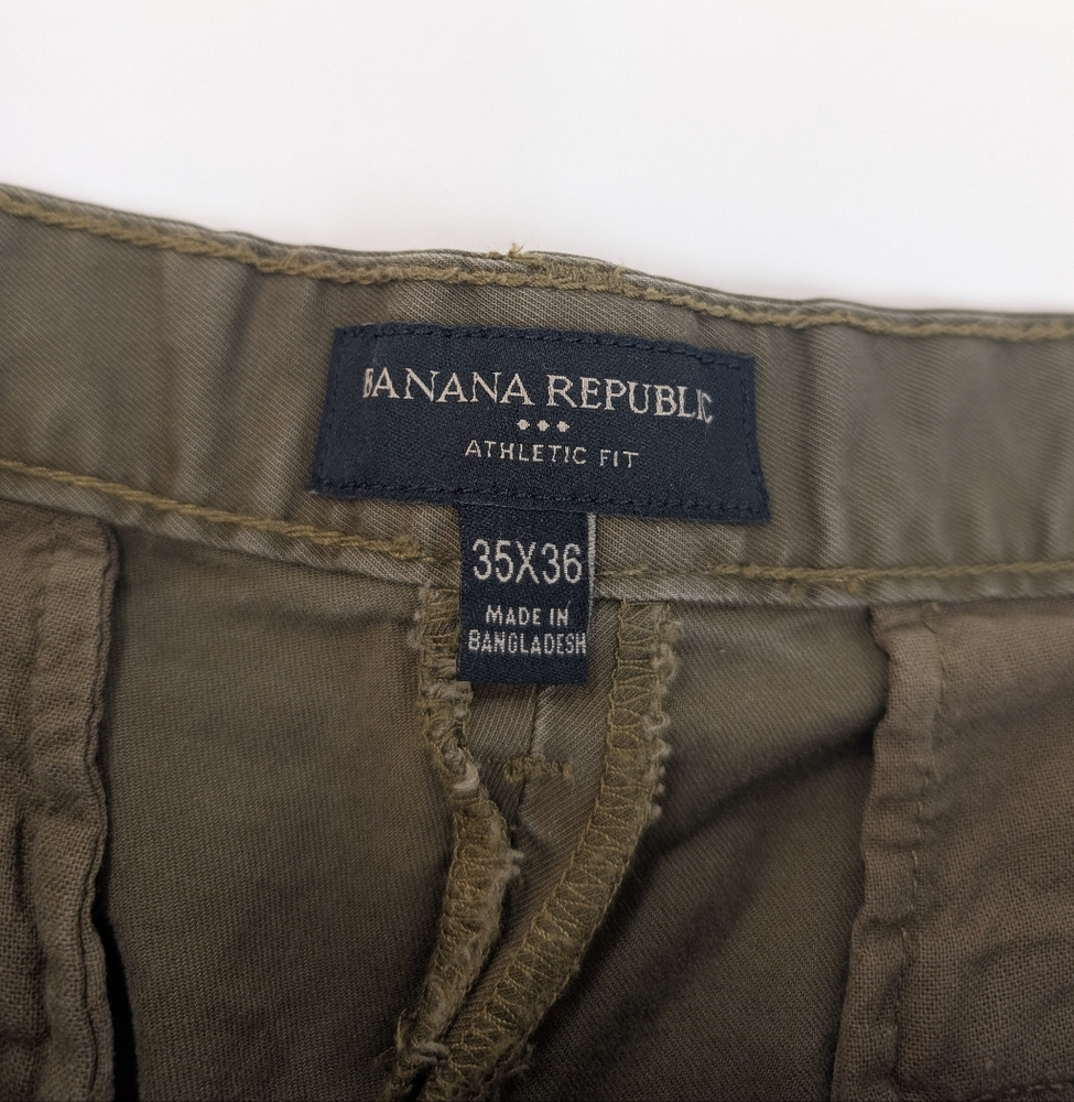 Banana Republic Athletic Fit Green Chinos 35 x 36 - Picture 2 of 7